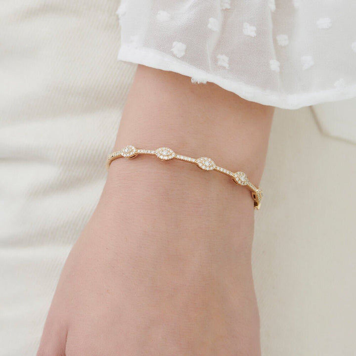 Round Cut Diamond lab grown diamond Bangle Bracelet For Women - Doozy Diamonds