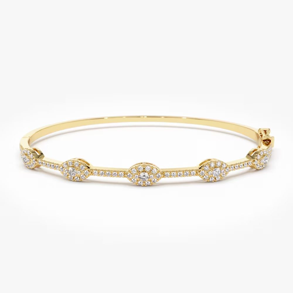 Round Cut Diamond lab grown diamond Bangle Bracelet For Women - Doozy Diamonds