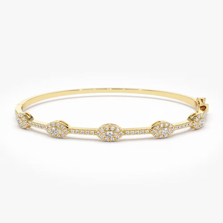 Round Cut Diamond lab grown diamond Bangle Bracelet For Women - Doozy Diamonds
