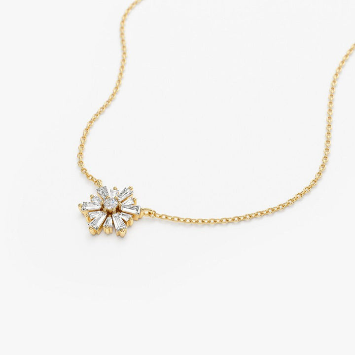 Round & Tapered Baguette Cut Diamond Necklace for Her - Doozy Diamonds