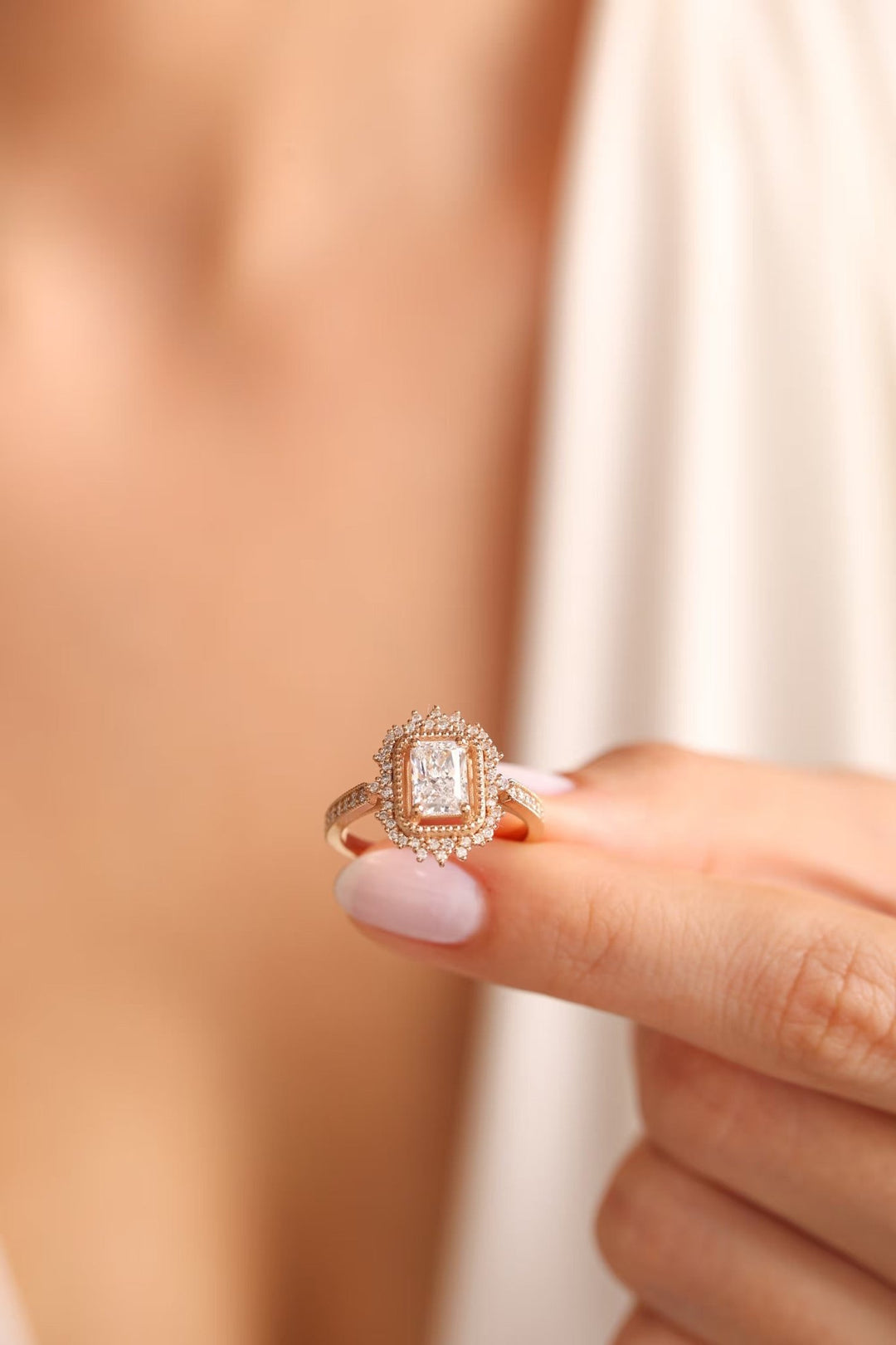 Radiant Cut Diamond Vintage Engagement Ring for Women - Doozy Diamonds