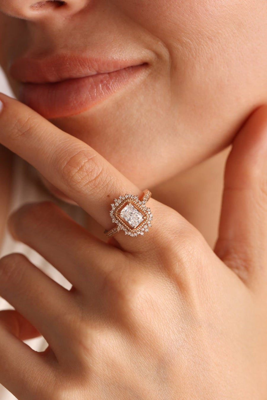Radiant Cut Diamond Vintage Engagement Ring for Women - Doozy Diamonds