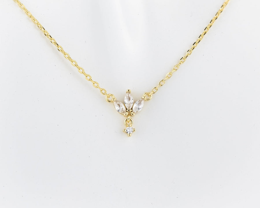 Marquise & Round Cut Diamond Unique Necklace for Her - Doozy Diamonds
