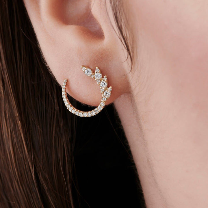 Round Cut Diamond Cluster Stud Earrings for Mother - Doozy Diamonds