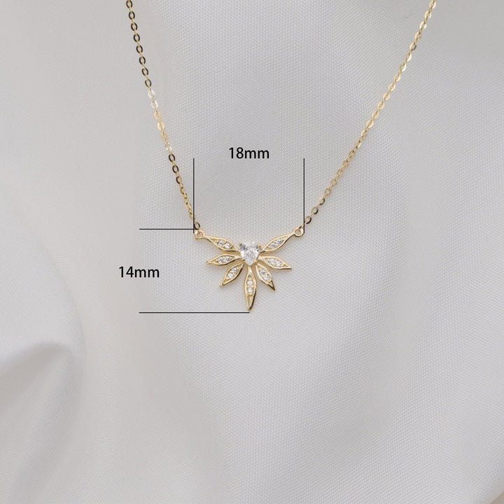Round & Pear Cut Diamond Leaf Necklace for Everyday Jewelry - Doozy Diamonds