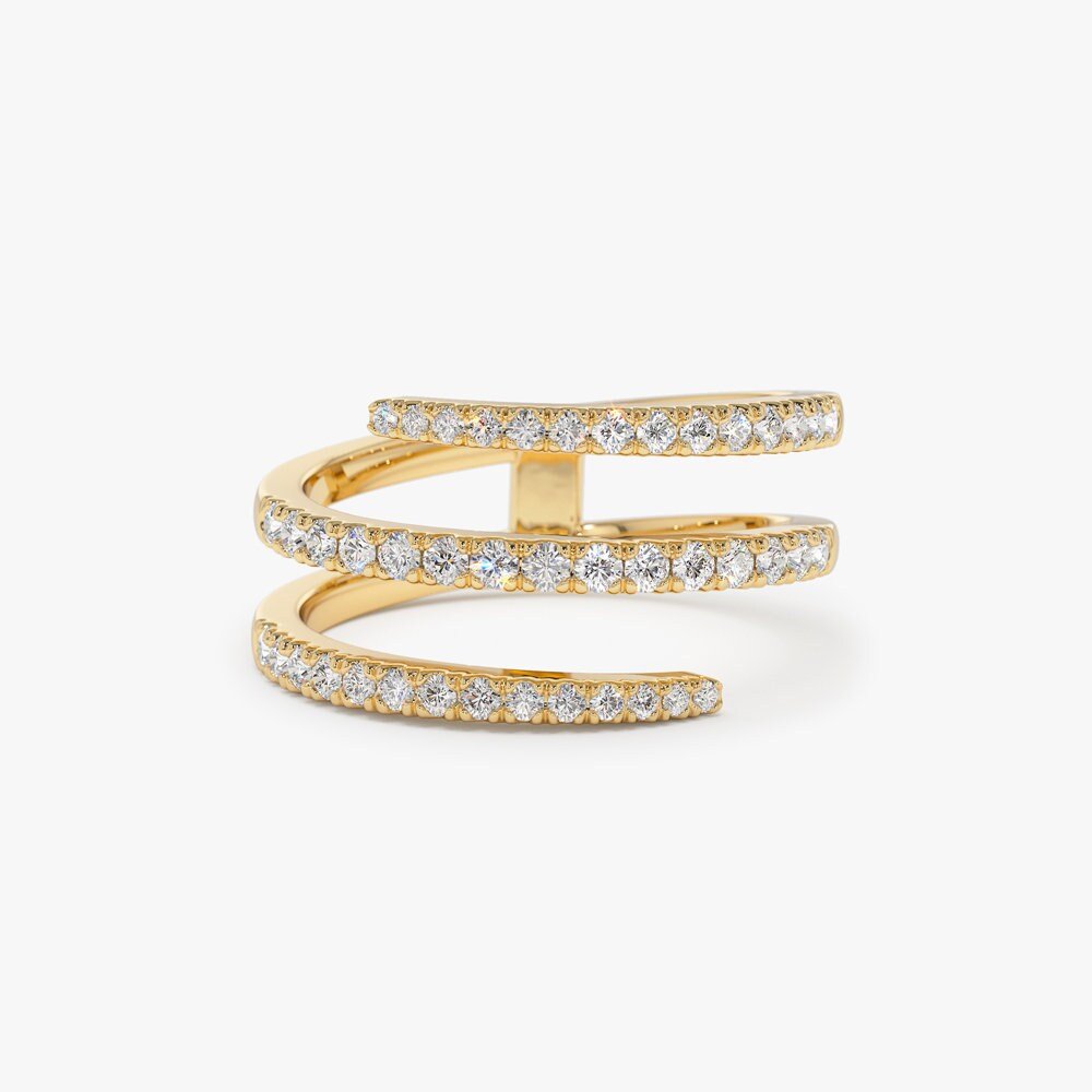 Round Cut spiral Diamond Wedding Band for Mother - Doozy Diamonds