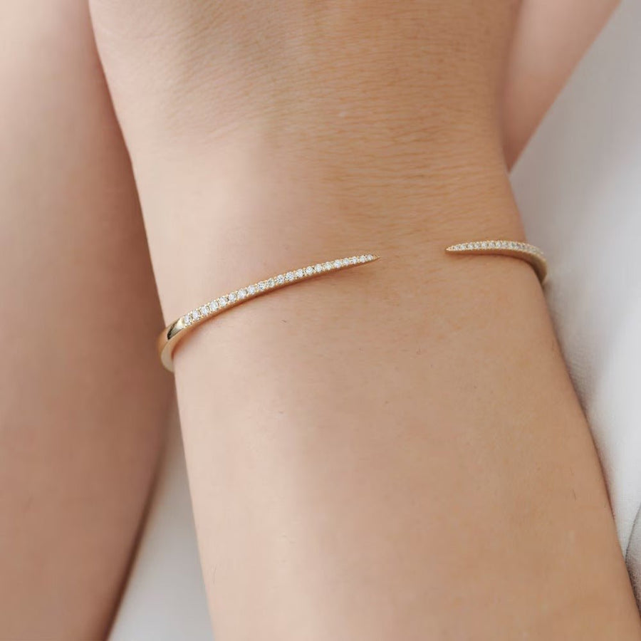 Round Cut Cuff Diamond Bangle Bracelet for Women - Doozy Diamonds