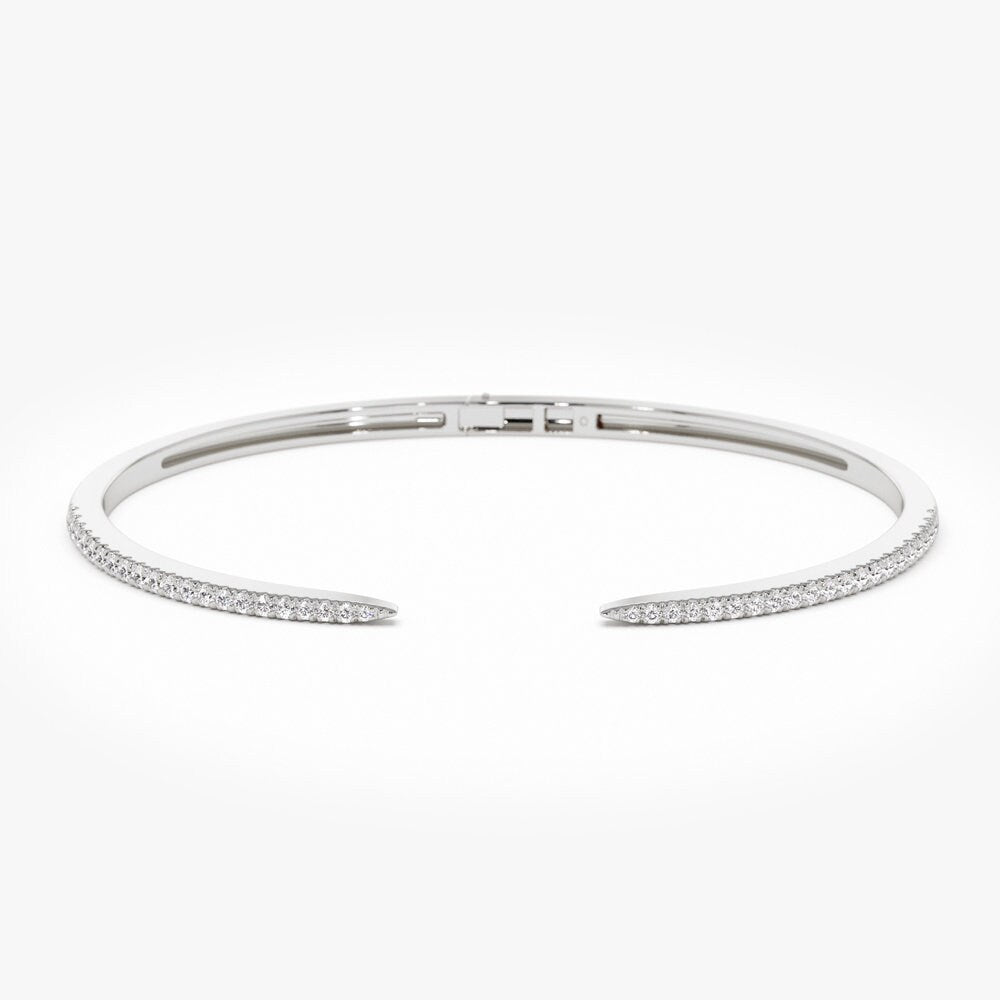 Round Cut Cuff Diamond Bangle Bracelet for Women - Doozy Diamonds