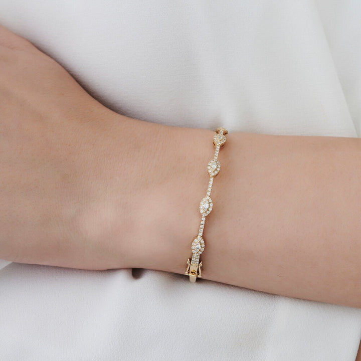 Round Cut Diamond lab grown diamond Bangle Bracelet For Women - Doozy Diamonds