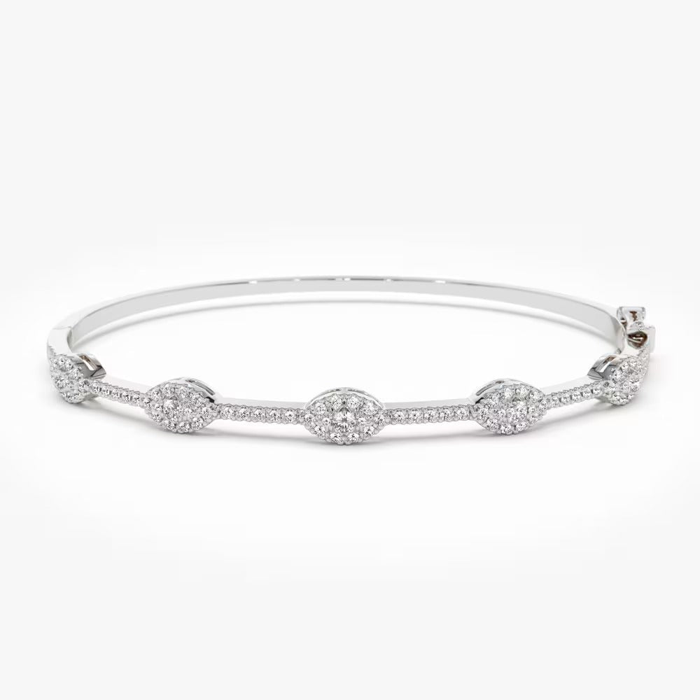 Round Cut Diamond lab grown diamond Bangle Bracelet For Women - Doozy Diamonds