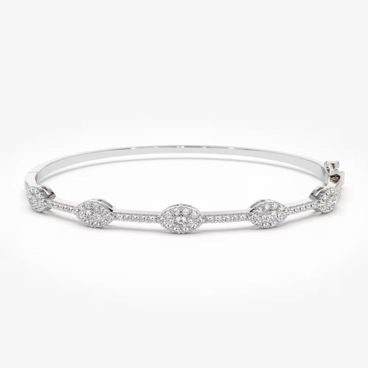 Round Cut Diamond lab grown diamond Bangle Bracelet For Women - Doozy Diamonds