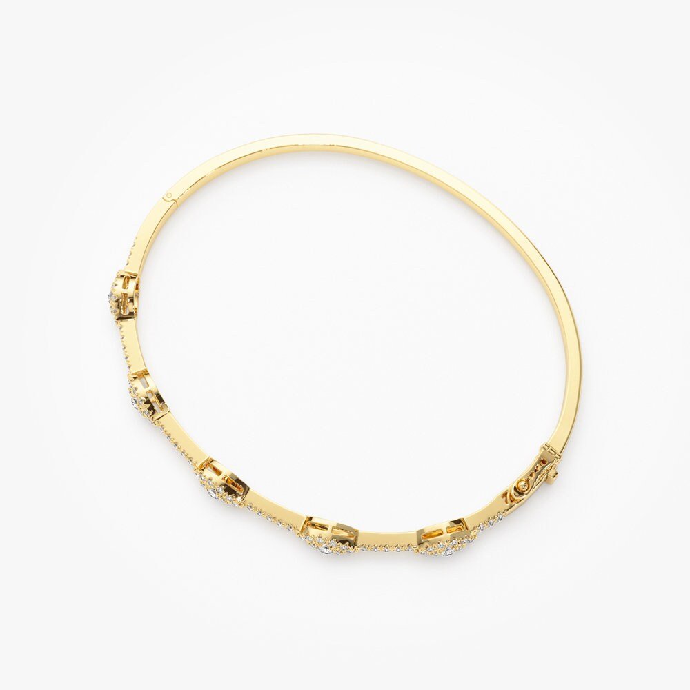 Round Cut Diamond lab grown diamond Bangle Bracelet For Women - Doozy Diamonds