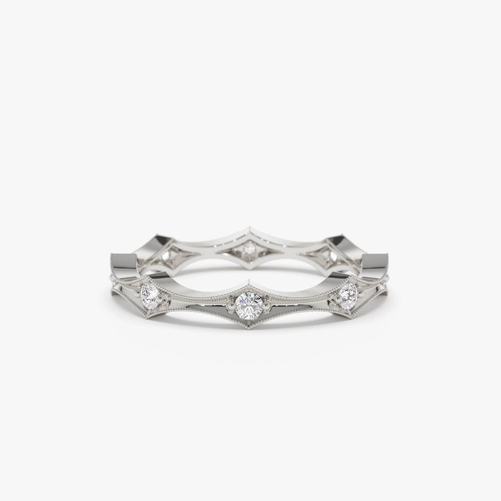 Round Cut Diamond Petite Eternity Wedding Band for Gift - Doozy Diamonds