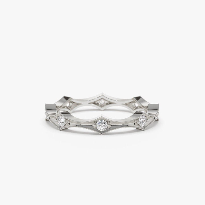 Round Cut Diamond Petite Eternity Wedding Band for Gift - Doozy Diamonds