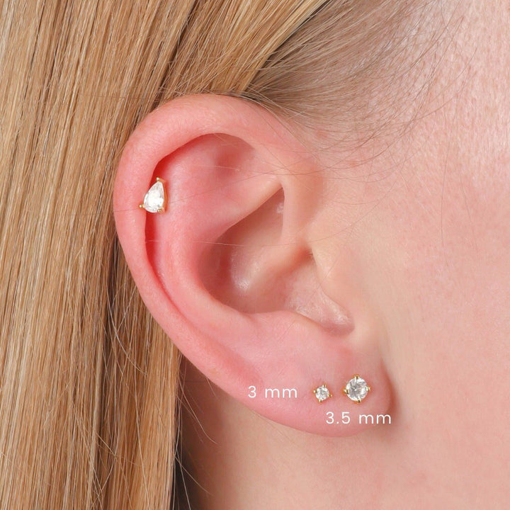 Round Cut Diamond Cartilage Earring for Her - Doozy Diamonds