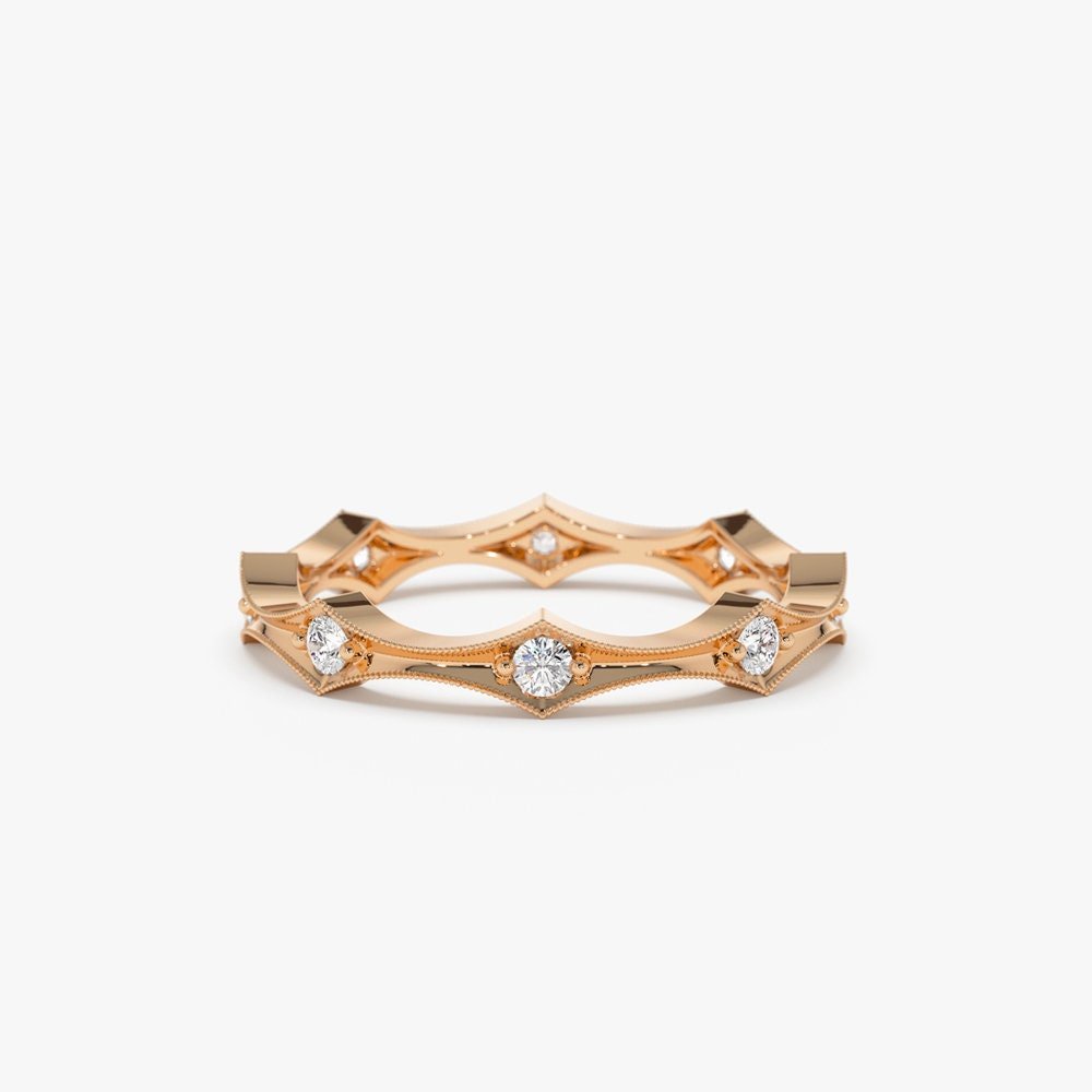 Round Cut Diamond Petite Eternity Wedding Band for Gift - Doozy Diamonds