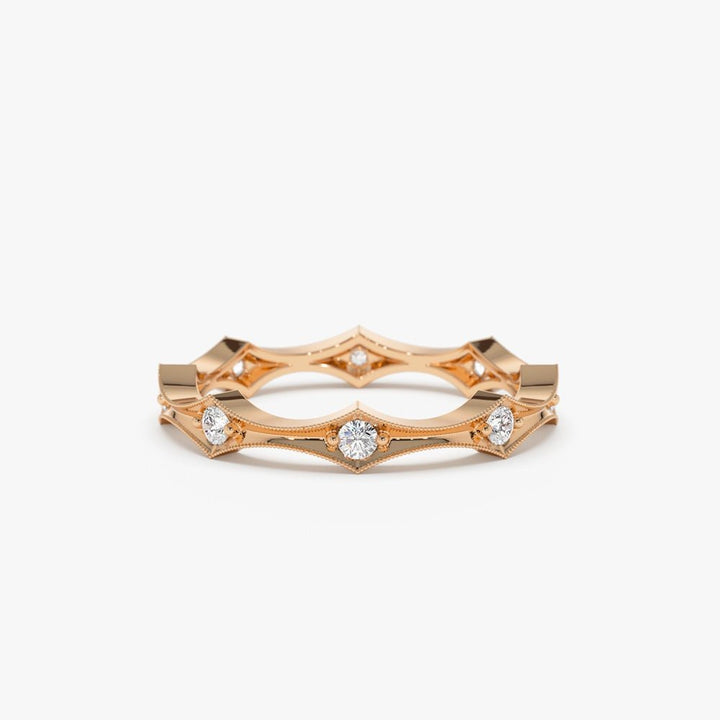 Round Cut Diamond Petite Eternity Wedding Band for Gift - Doozy Diamonds
