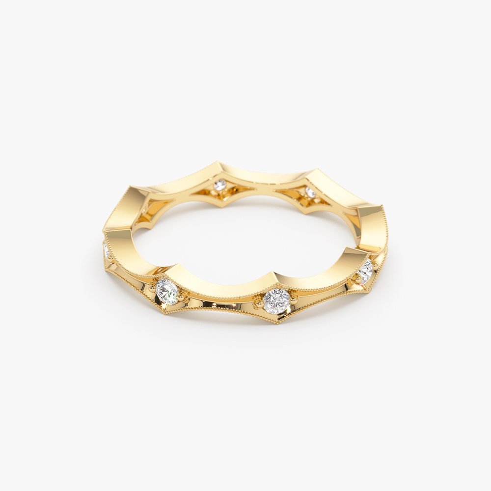 Round Cut Diamond Petite Eternity Wedding Band for Gift - Doozy Diamonds