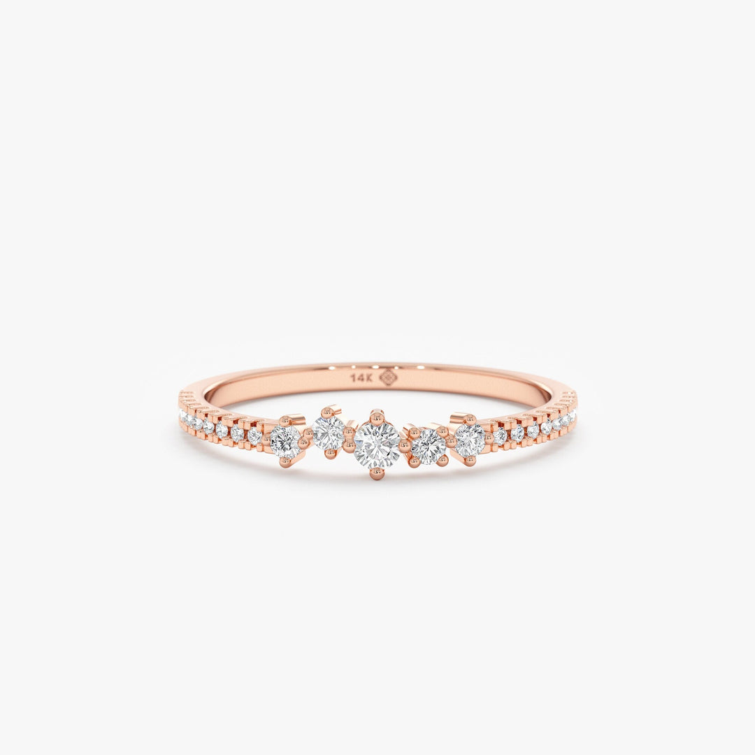 14k Gold Round Diamond Cluster Engagement Ring for Women - Doozy Diamonds