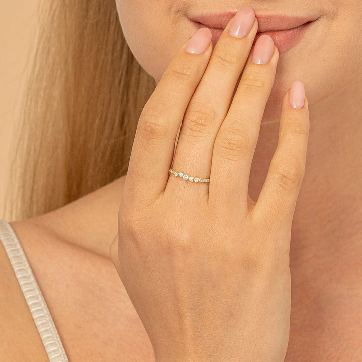 14k Gold Round Diamond Cluster Engagement Ring for Women - Doozy Diamonds
