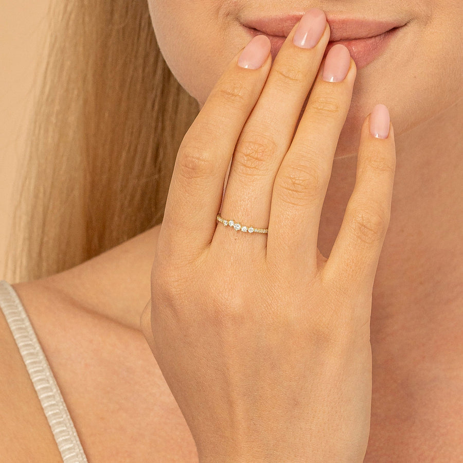 14k Gold Round Diamond Cluster Engagement Ring for Women - Doozy Diamonds
