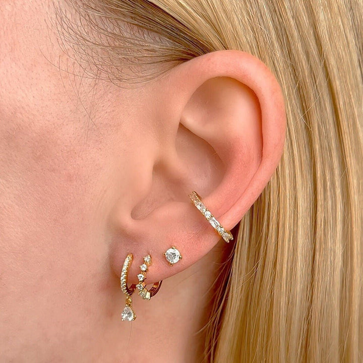 Round Cut Diamond Cartilage Earring for Her - Doozy Diamonds