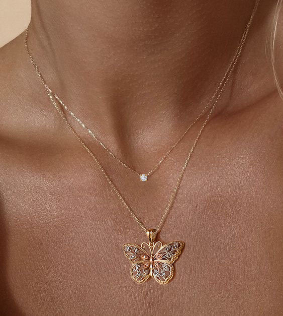 Gold Butterfly Necklace for Women - Doozy Diamonds