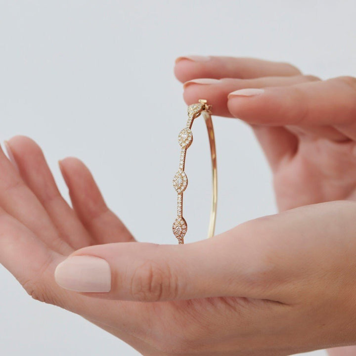 Round Cut Diamond lab grown diamond Bangle Bracelet For Women - Doozy Diamonds