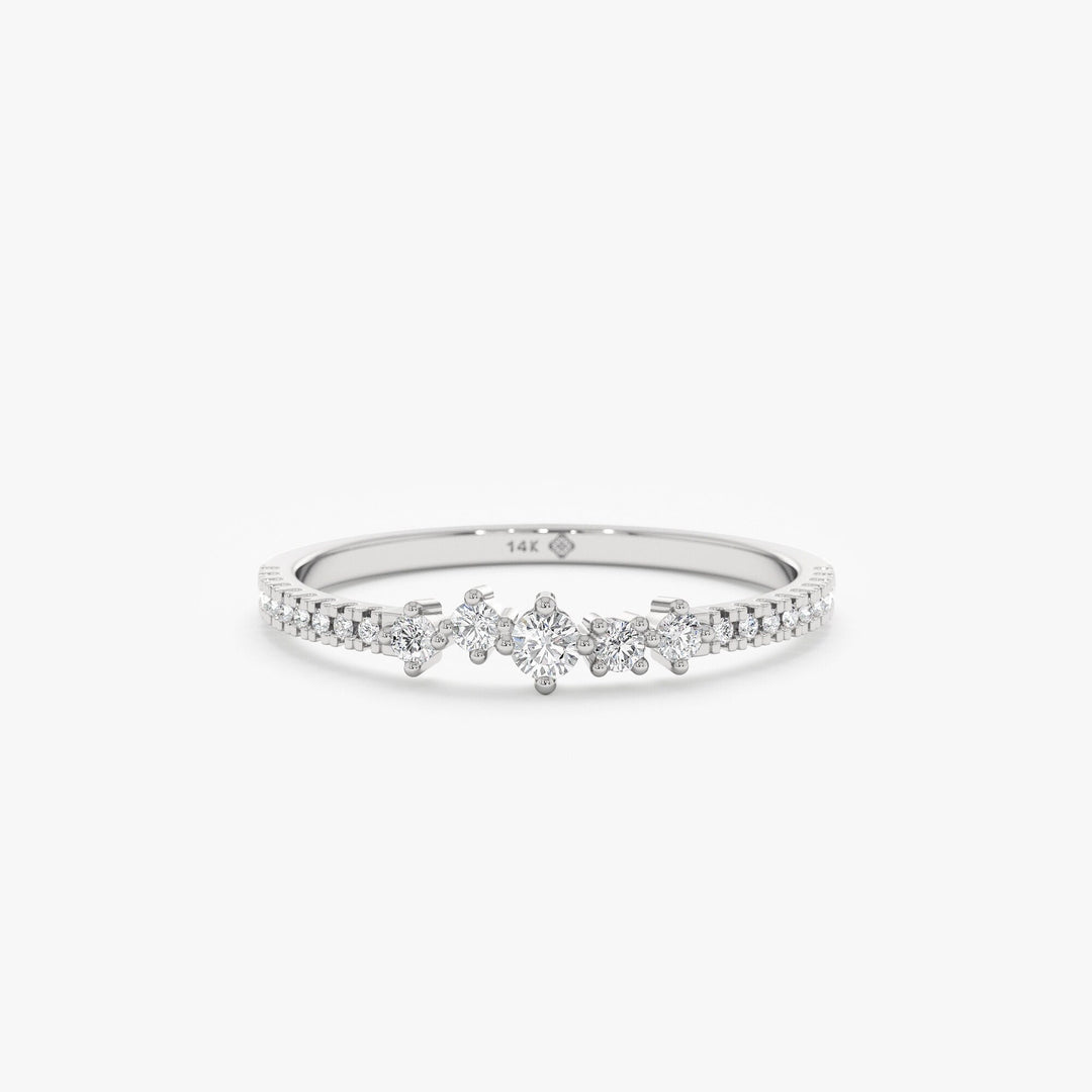 14k Gold Round Diamond Cluster Engagement Ring for Women - Doozy Diamonds
