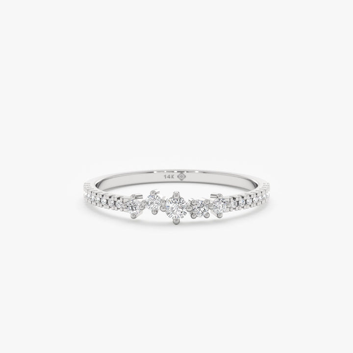 14k Gold Round Diamond Cluster Engagement Ring for Women - Doozy Diamonds