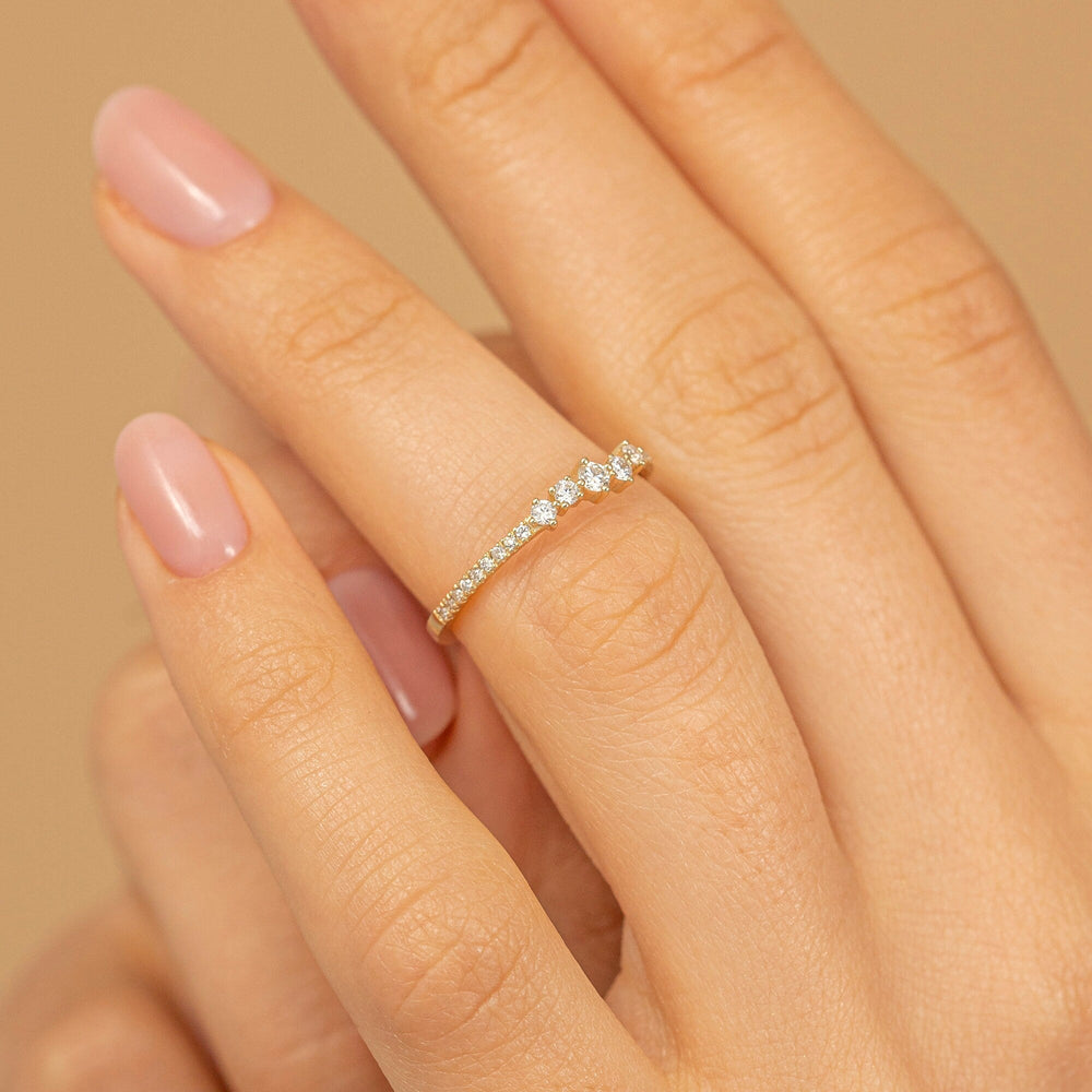 14k Gold Round Diamond Cluster Engagement Ring for Women - Doozy Diamonds