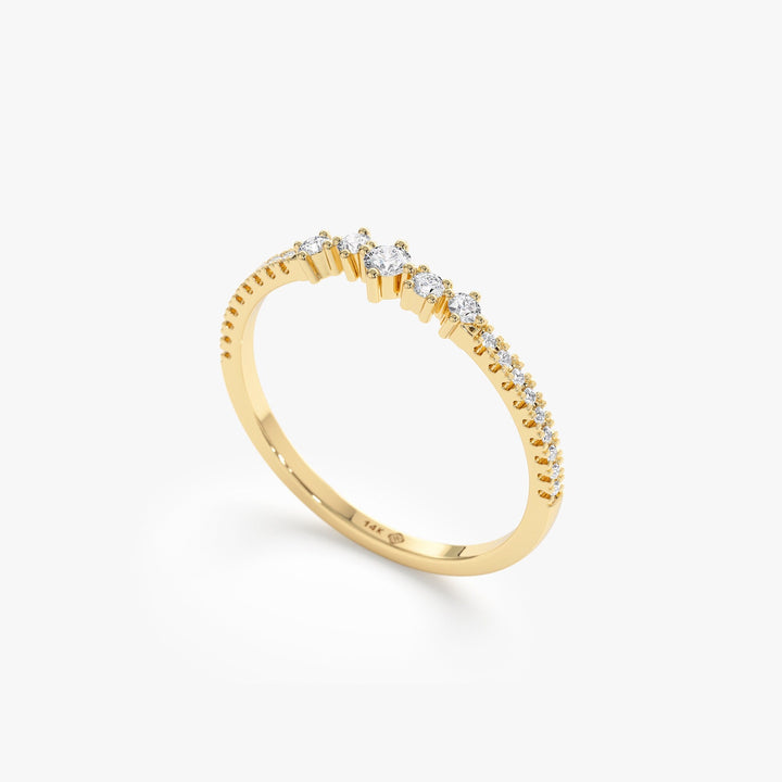 14k Gold Round Diamond Cluster Engagement Ring for Women - Doozy Diamonds