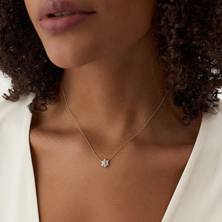 Round & Tapered Baguette Cut Diamond Necklace for Her - Doozy Diamonds
