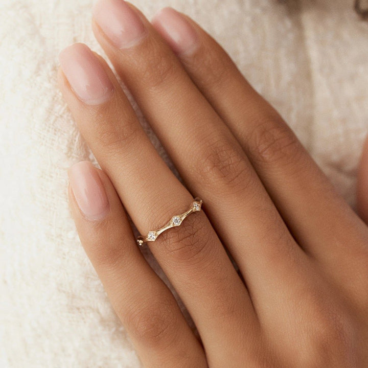 Round Cut Diamond Petite Eternity Wedding Band for Gift - Doozy Diamonds
