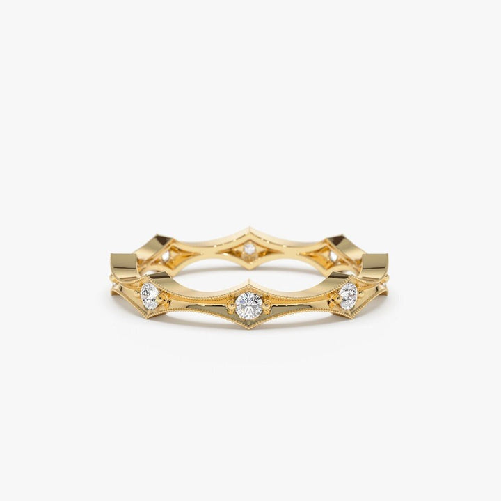Round Cut Diamond Petite Eternity Wedding Band for Gift - Doozy Diamonds