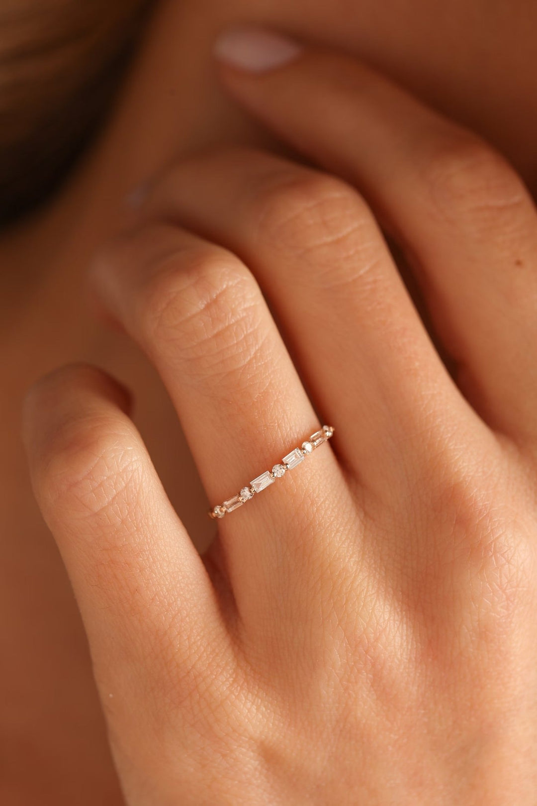 Round & Baguette Cut Diamond Wedding Ring for Her - Doozy Diamonds