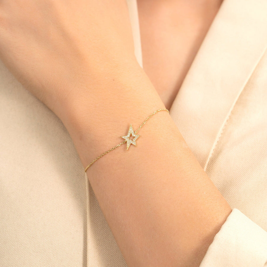 Round Cut Diamond Shining Star Bracelet for Women - Doozy Diamonds