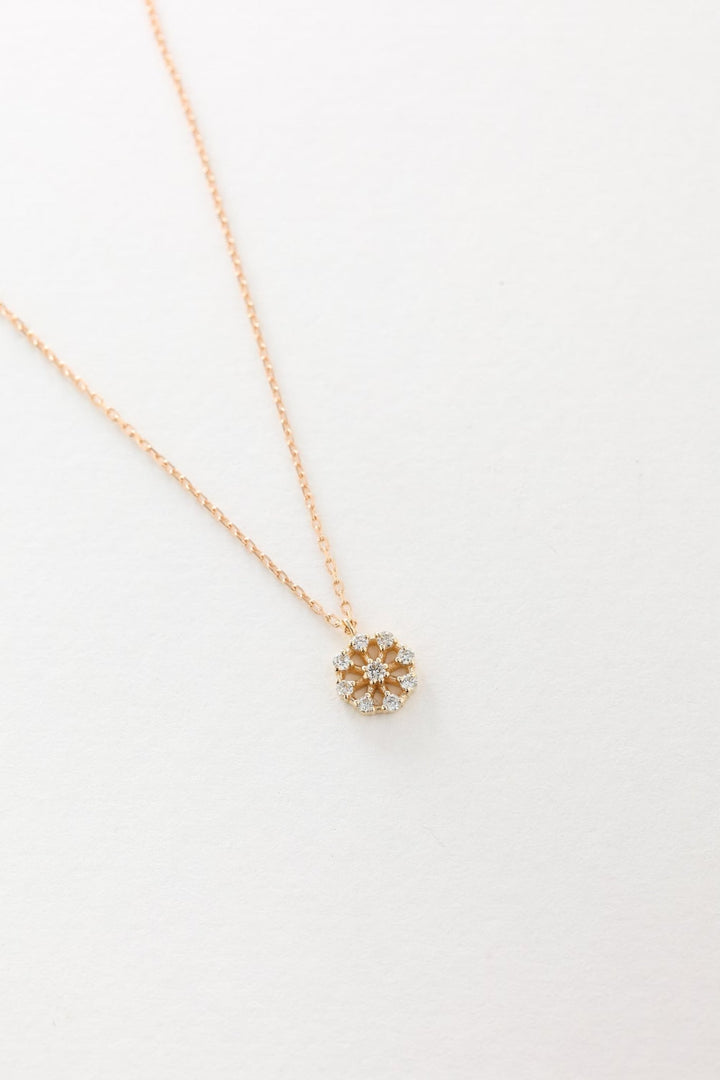 Round Cut Diamond Flower Pendant Necklace for Women - Doozy Diamonds