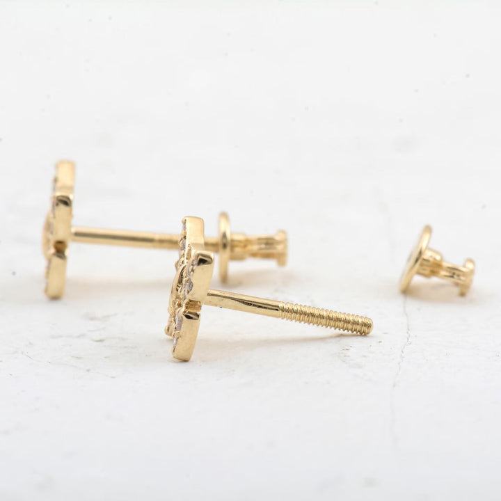 Round Cut Diamond Butterfly Stud Earrings for Women - Doozy Diamonds