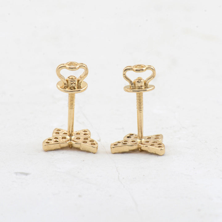 Round Cut Diamond Butterfly Stud Earrings for Women - Doozy Diamonds
