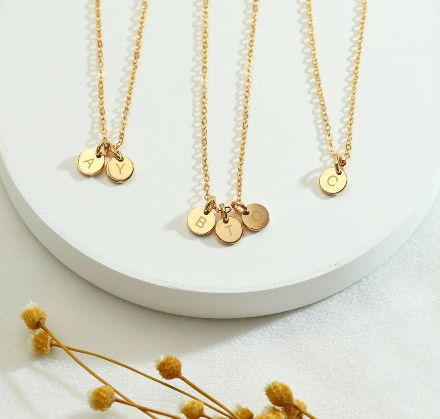 Mini Gold Initial Personalized Necklace For Women - Doozy Diamonds