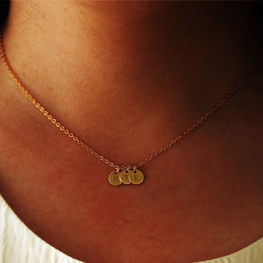 Mini Gold Initial Personalized Necklace For Women - Doozy Diamonds