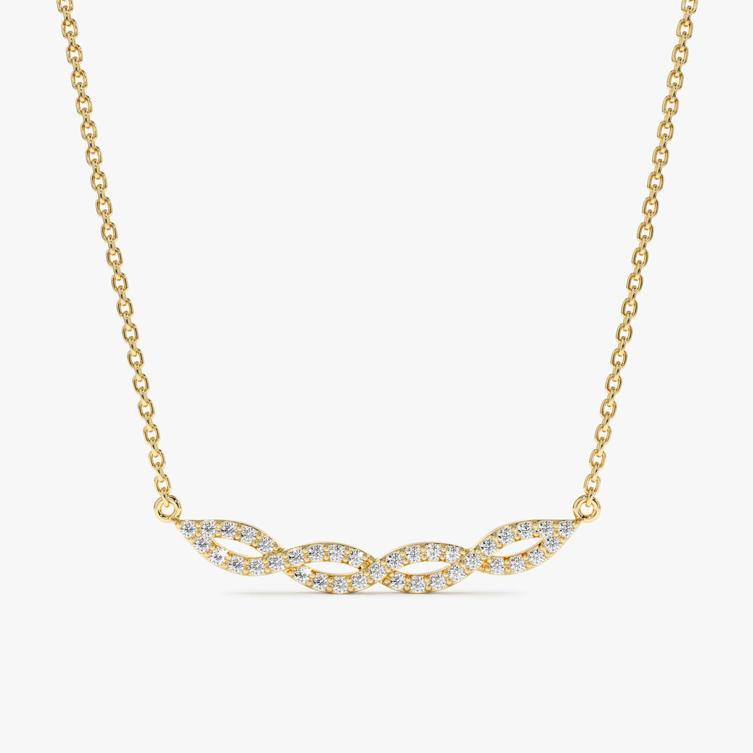Swirl Diamond 14k Solid Gold Infinity Necklace for Her - Doozy Diamonds