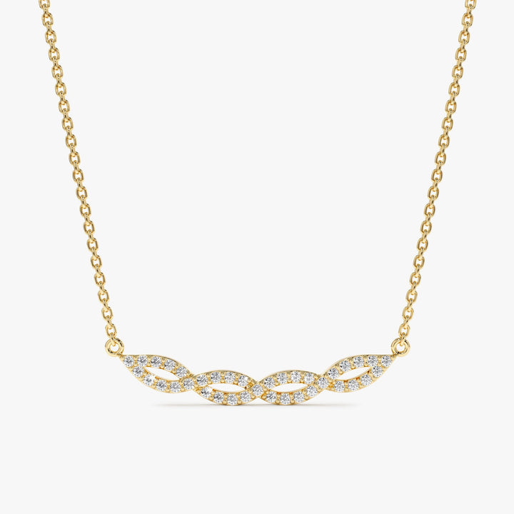 Swirl Diamond 14k Solid Gold Infinity Necklace for Her - Doozy Diamonds