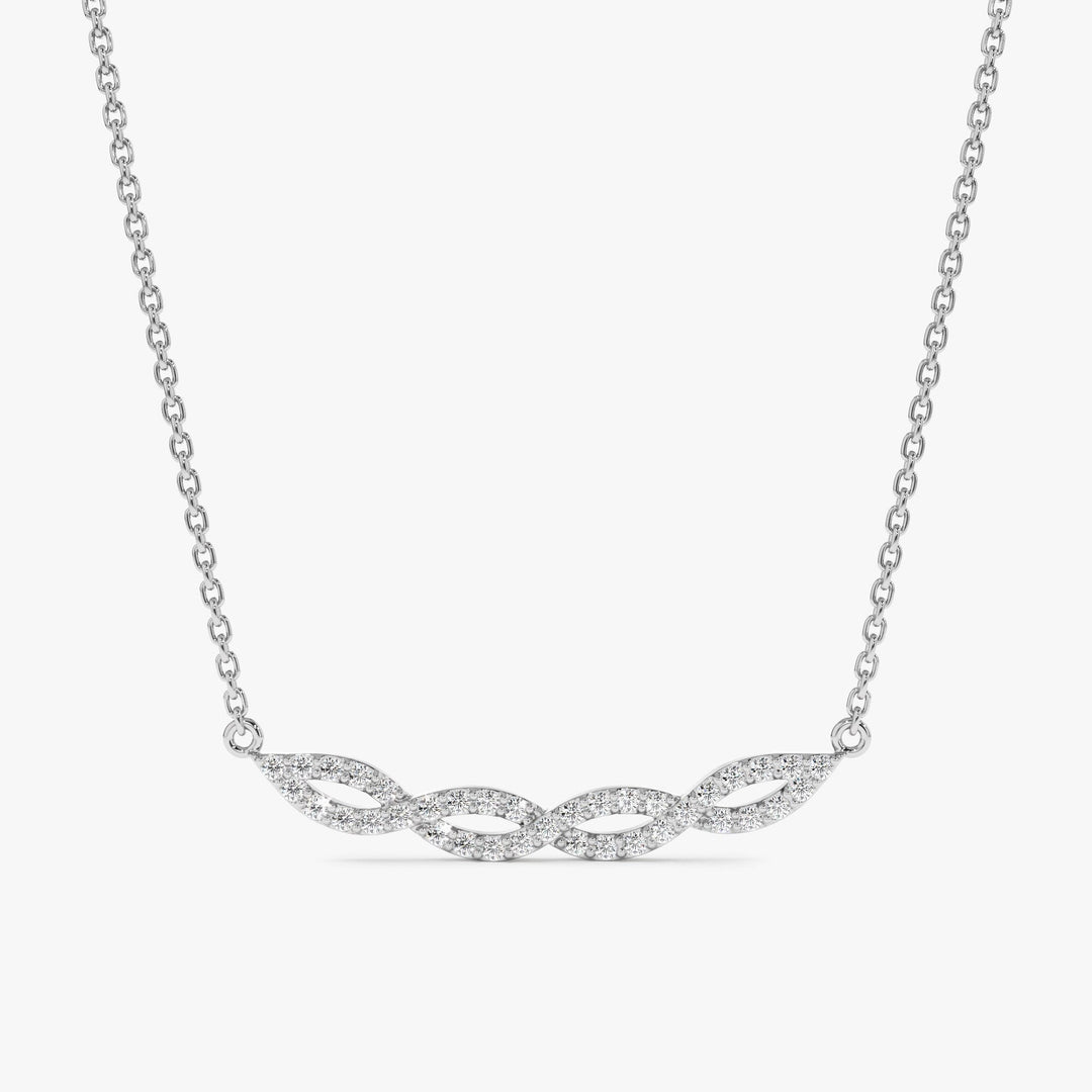 Swirl Diamond 14k Solid Gold Infinity Necklace for Her - Doozy Diamonds