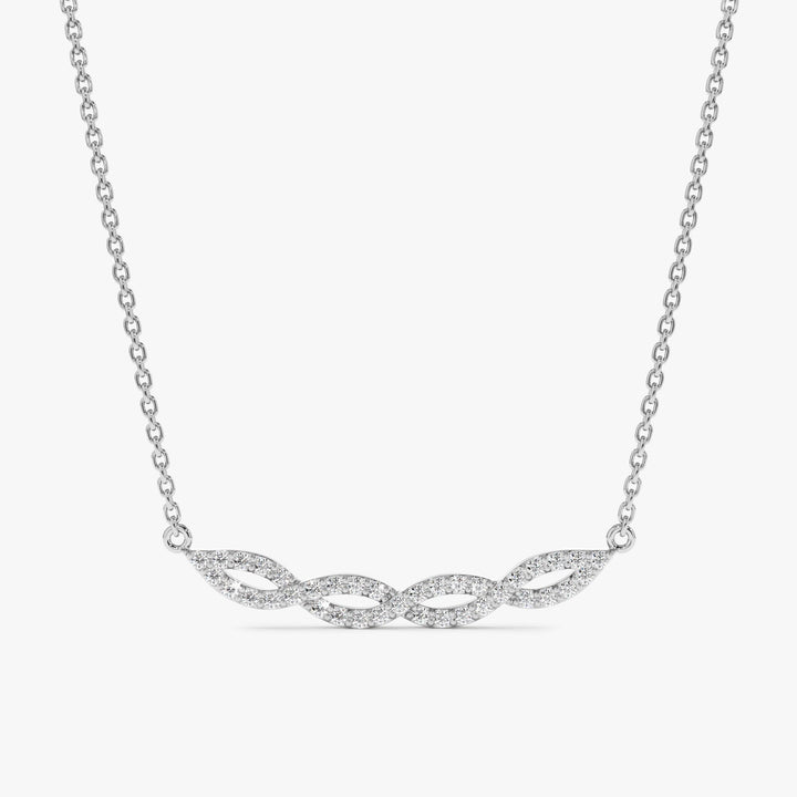 Swirl Diamond 14k Solid Gold Infinity Necklace for Her - Doozy Diamonds