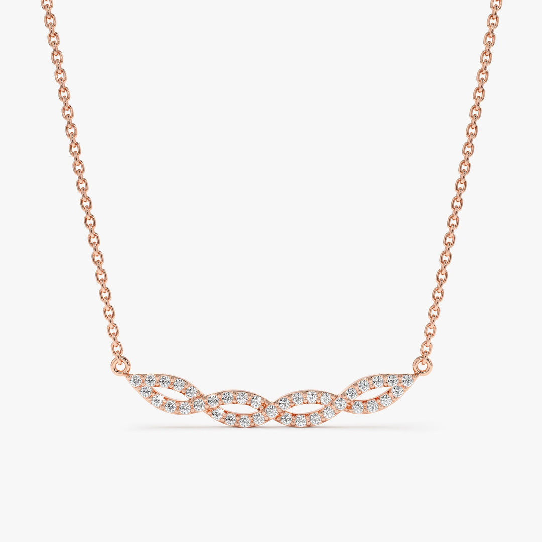 Swirl Diamond 14k Solid Gold Infinity Necklace for Her - Doozy Diamonds