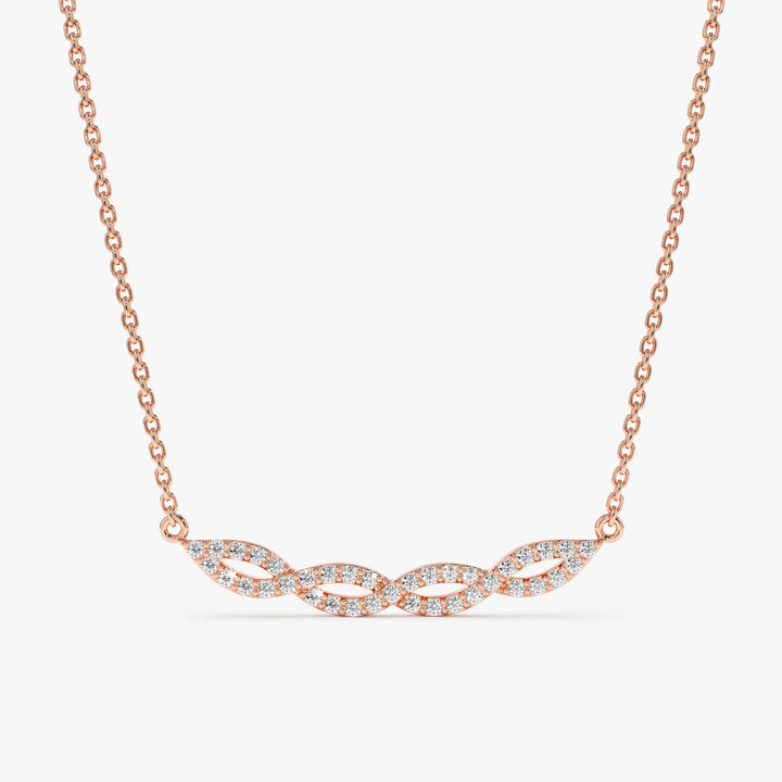 Swirl Diamond 14k Solid Gold Infinity Necklace for Her - Doozy Diamonds