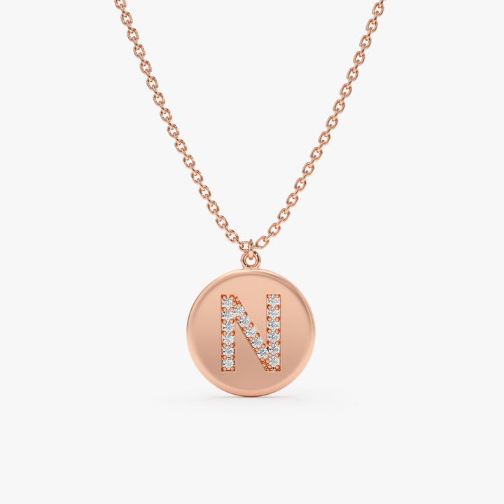 Coin Charm Diamond 14k Solid Gold Necklace for Women - Doozy Diamonds