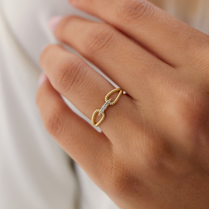 Round Cut Diamond Double Rope Wedding Band for Women - Doozy Diamonds